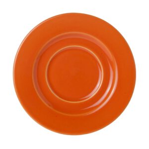 Eva Koffie Schotel oranje-roomwit 14 cm.