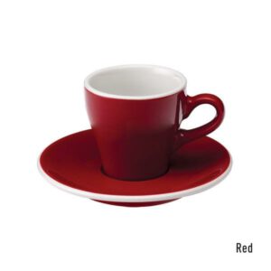 Tulip Espresso Kop & Schotel 8 cl. Rood