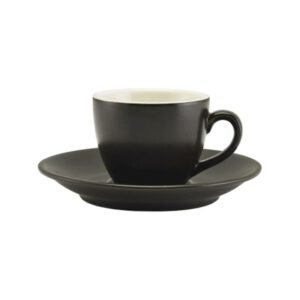 GW Espresso kop mat zwart 9 cl. kop en schotel