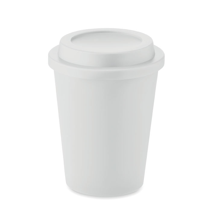 Dubbelwandige PP koffiebeker 30 cl. wit