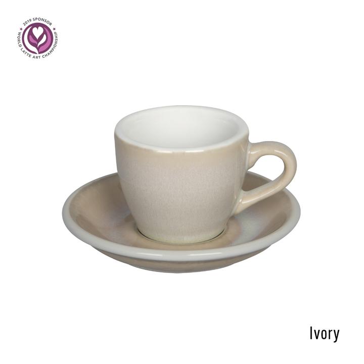 Loveramics Egg – Ivory Espresso Kop & Schotel 8 cl.